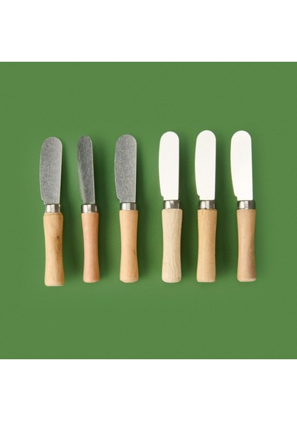 Star 6'lı Tereyağı Bıçağı - Gri / Açık Kahverengi - 11 cm
