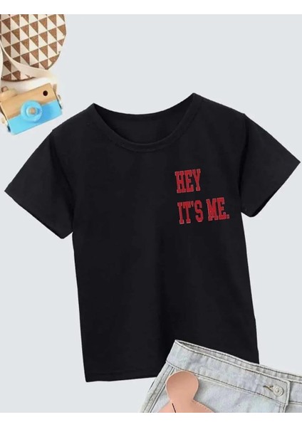 Çocuk Unisex Baskılı T-Shirt - Siyah