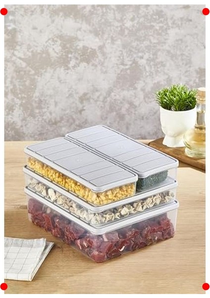 4'lü Boy Boy Saklama Kabı Seti - Ekru fiyatları