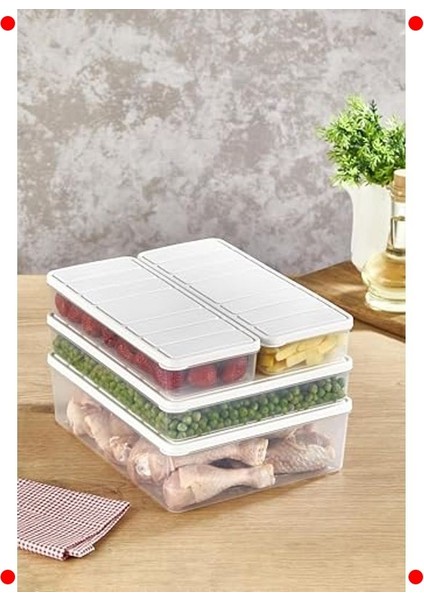 4'lü Boy Boy Saklama Kabı Seti - Ekru fırsatları