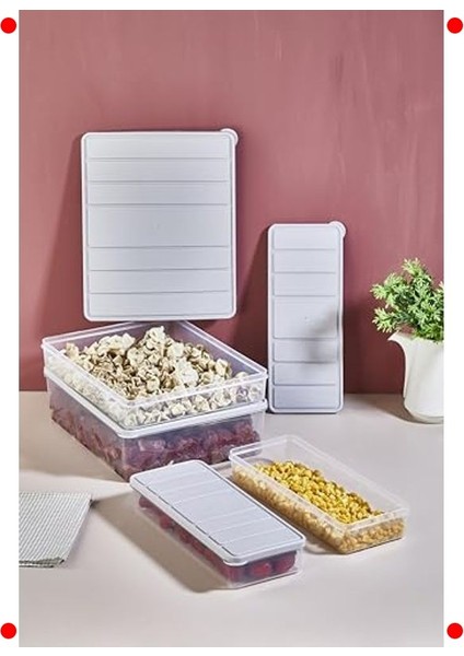 4'lü Boy Boy Saklama Kabı Seti - Ekru indirimleri