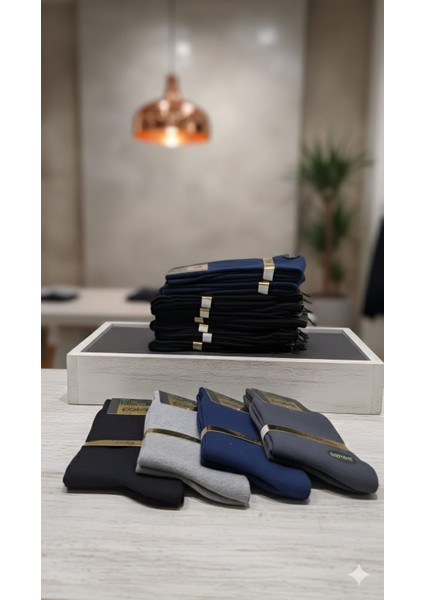Erkek Penye Havlu Soket Çorap; 40-44 ; Asorti 12'li Paket;
