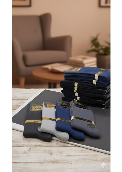 Erkek Penye Havlu Soket Çorap; 40-44 ; Asorti 12'li Paket; modelleri
