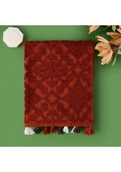 Soft Earthy Hues Juan Yüz Havlusu - Kiremit - 50X90 cm