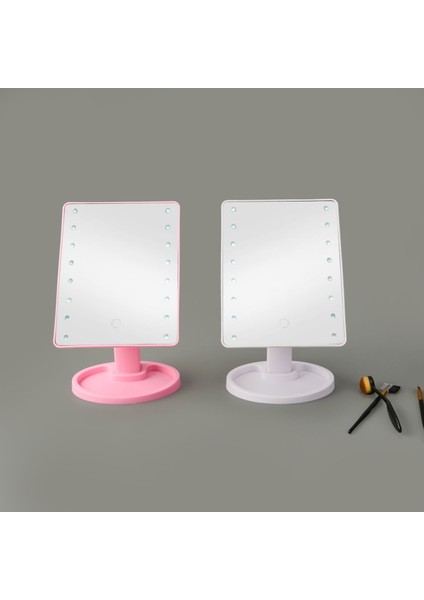 Ledli Masa Üstü Makyaj Aynası - Asorti - 27X17 cm fiyatları