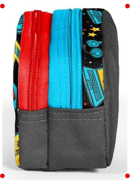 Oyuncu Temalı Iki Bölmeli Kalem Çantası, Siyah Mavi fiyatları