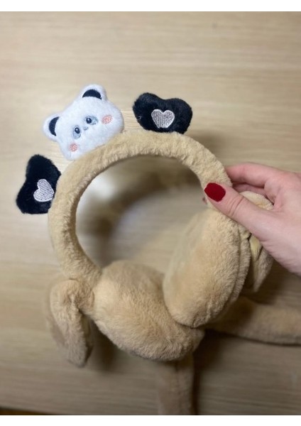 Peluş Tavşan Kulaklı Hareketli Yumuşak Sıcak Tutan Kulaklık