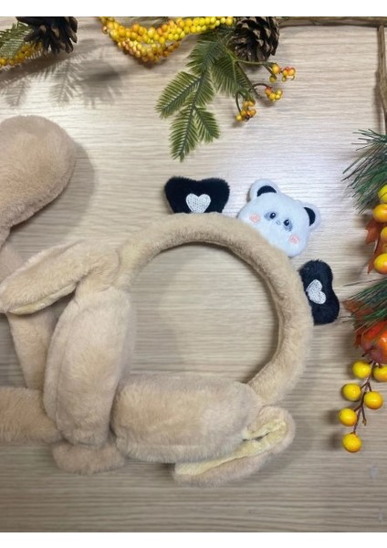 Peluş Tavşan Kulaklı Hareketli Yumuşak Sıcak Tutan Kulaklık modelleri