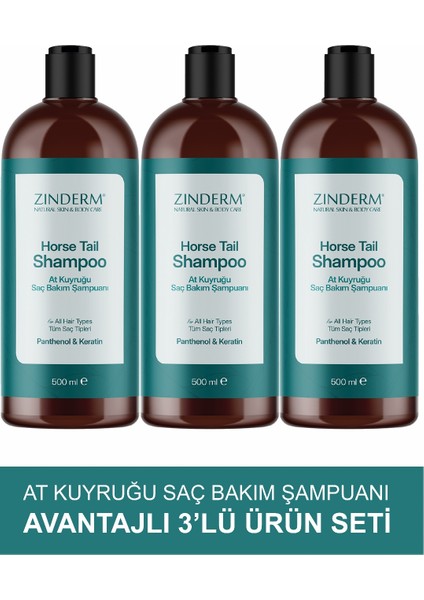 At Kuyruğu Şampuanı - Hızlı Uzama Etkili Tuzsuz Şampuan ( 3ADET x 500 Ml)
