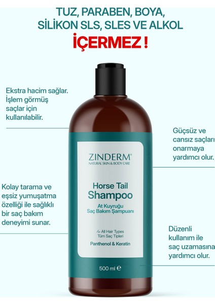 At Kuyruğu Şampuanı - Hızlı Uzama Etkili Tuzsuz Şampuan ( 3ADET x 500 Ml) fırsatları