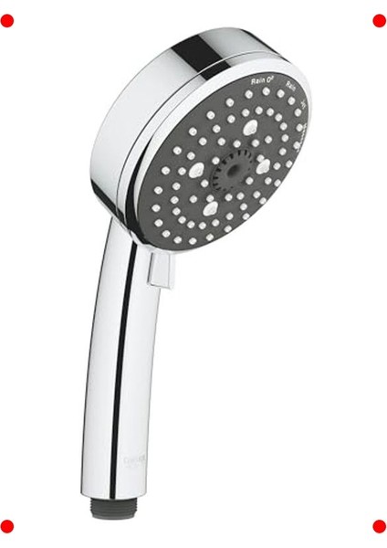 4 Akışlı Su Tasarruflu Krom El Duşu Başlığı