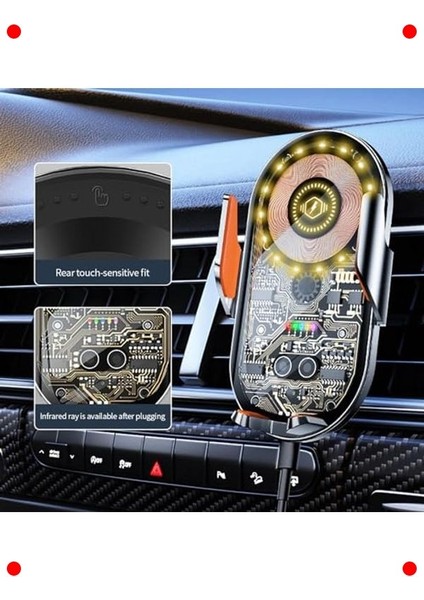 Otomatik 15W Kablosuz Araç Şarjlı Telefon Tutucu modelleri
