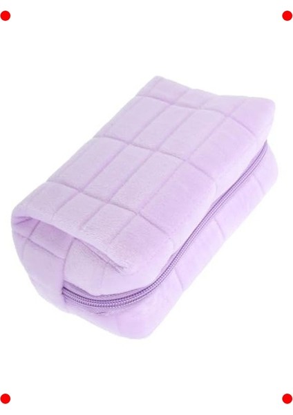 Mor Taşınabilir Yumuşak Makyaj ve Bakım Çantası