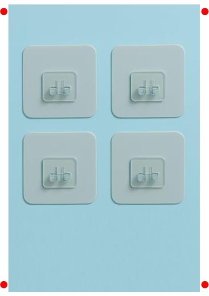 4 Adet Süper Güçlü Yapışkanlı Şeffaf Askı (20KG)