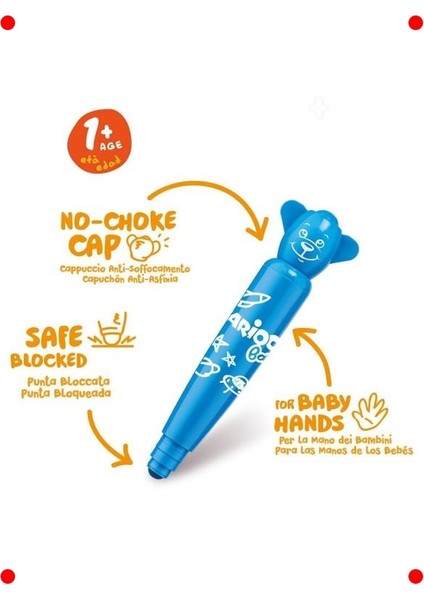 Yıkanabilir Jumbo Bebek Keçeli Kalemler (12 Adet) fiyatları