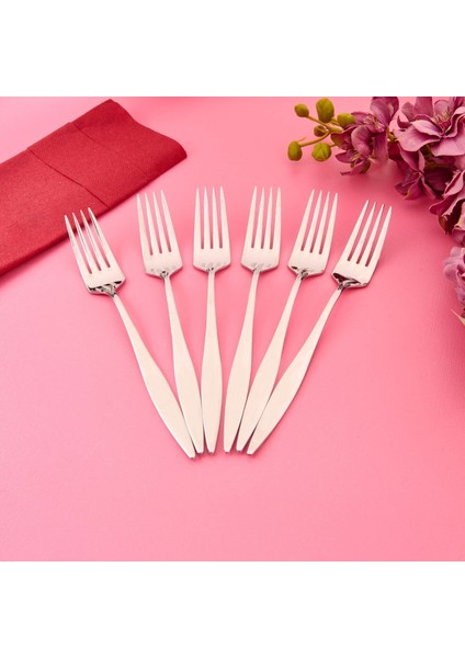 Monaco 6'lı Yemek Çatalı - Inox