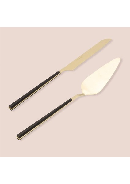 Mia Bianco 2 Parça Salata Servis Takımı - Siyah / Gold fiyatları