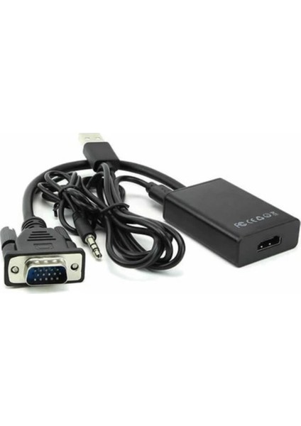 VGA To HDMI Kablo Dönüştürücü Görüntü ve Ses Çeviri