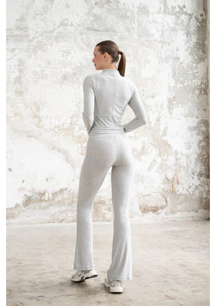 Dar Kesim Gri Esinti Uzun Kollu Spor Üst fırsatları