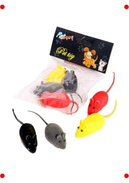 4'lü Öten Fare Kedi Oyuncağı Seti
