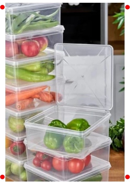 10'lu Kare Şeffaf Saklama Kabı Seti - 2500ML fiyatları