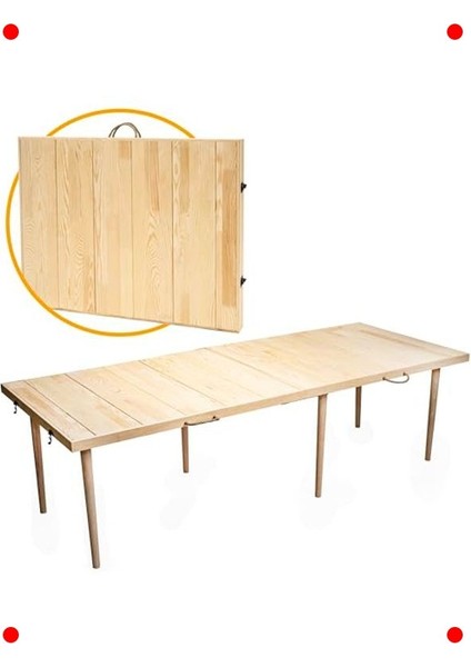 Katlanır Çok Amaçlı Masa 75X180 cm - Naturel