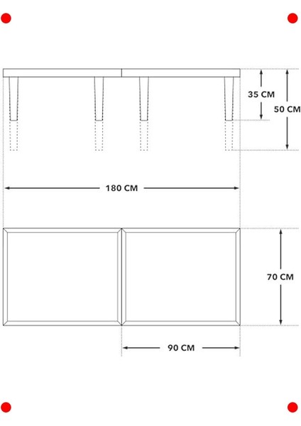 Katlanır Çok Amaçlı Masa 75X180 cm - Naturel modelleri