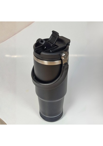 Bluetooth Hoparlörlü Paslanmaz Çelik Termos Bardak 600 ml -Pipetli ,çift Kullanımlı Kapak