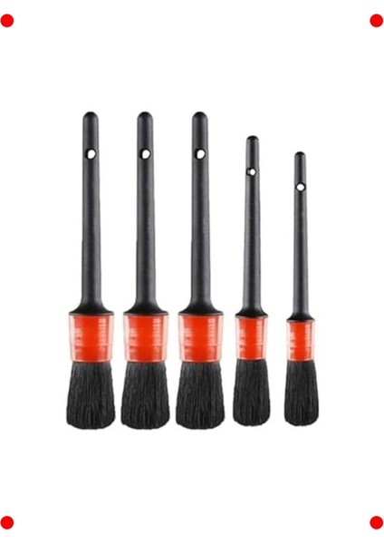 5'li Araç Detay Temizlik Fırça Seti - Çok Amaçlı