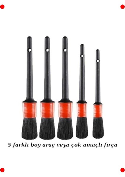 5'li Araç Detay Temizlik Fırça Seti - Çok Amaçlı fiyatları