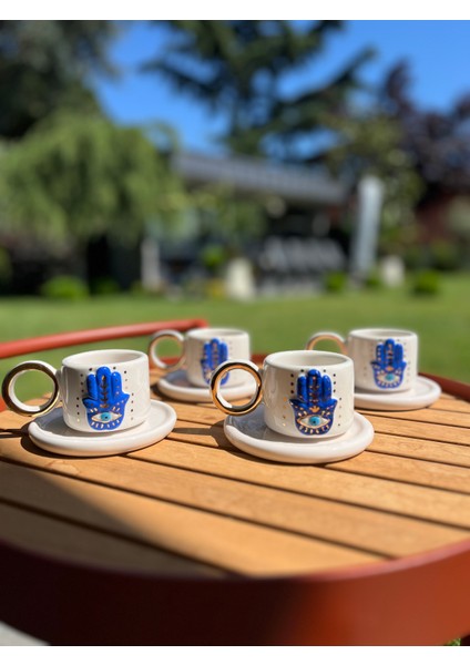 4'lü Seramik Blue Eye Fincan Takımı