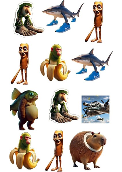 Brainrot Telefon Laptop Notebook Tablet Defter Matara Stiker Etiket ST2035