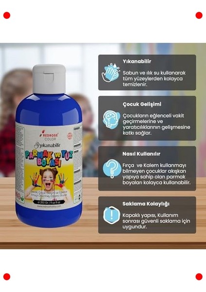 Mavi Parmak Boyası 250 Gr, Çocuklar Için modelleri