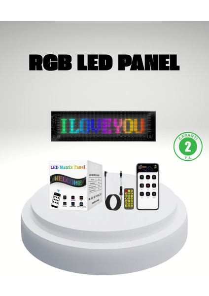 Nrzsnt Rgb LED Panel – Mobil Uyumlu, Yazı ve Gif Destekli, USB Bağlantılı Dekoratif Ekran