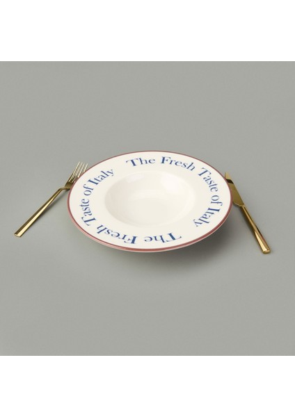 Kitchen The Fresh Taste Porselen Makarna Tabağı - Renkli - 26 cm fiyatları