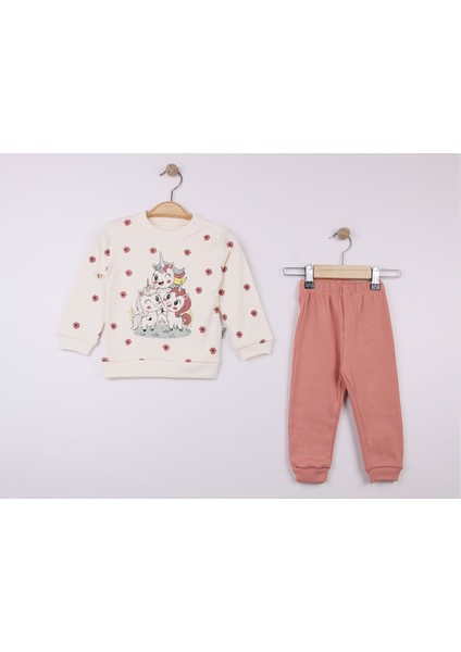 Unicorn Baskılı Kız Bebe Takım