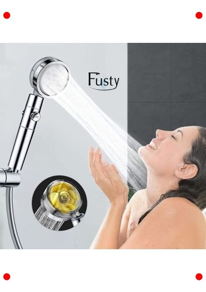 Turbo Pervaneli Yüksek Basınçlı Masaj Etkili Duş Başlığı modelleri