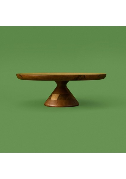 Yuvarlak Ayaklı Akasya Sunumluk - Kahverengi - 28 cm modelleri