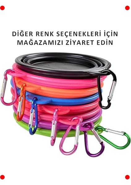 Katlanabilir Silikon Mama ve Su Kabı 350ML, Mavi modelleri