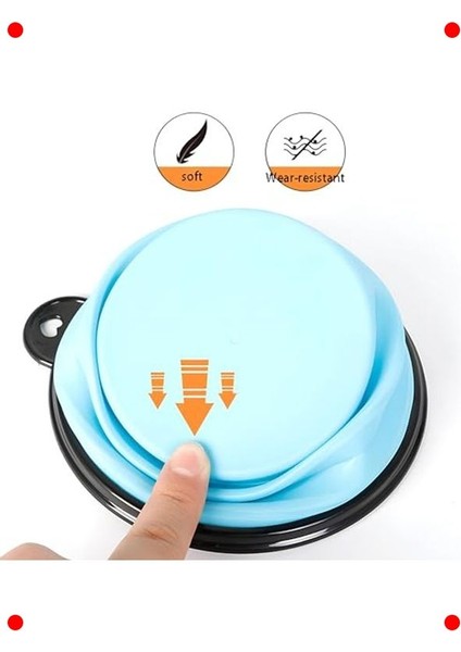 Katlanabilir Silikon Mama ve Su Kabı 350ML, Mavi fırsatları