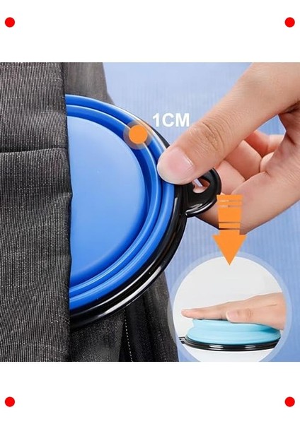 Katlanabilir Silikon Mama ve Su Kabı 350ML, Mavi indirimleri