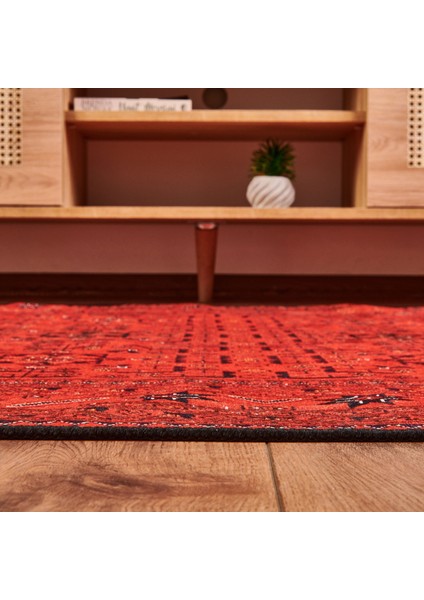 Soft Atlas Afgan Desenli Halı - Kırmızı - 120X180 cm fiyatları