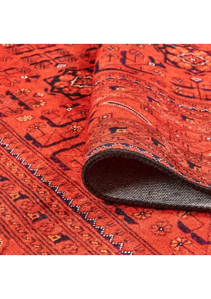 Soft Atlas Afgan Desenli Halı - Kırmızı - 120X180 cm modelleri