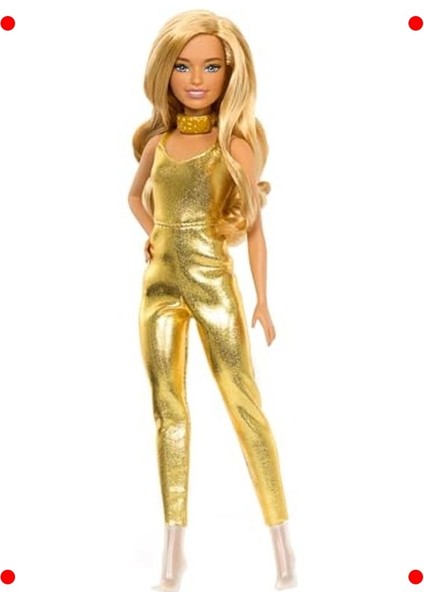 Şık Parti Bebeği Altın Tulumlu