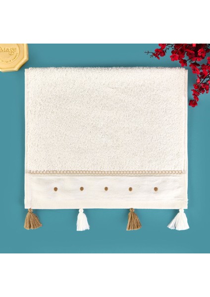 Soft Piene El Havlusu - Ekru / Bej - 30X50 cm