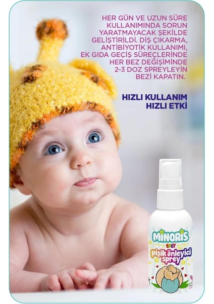 Minoris Baby Organik Pişik Önleyici Sprey 100ML modelleri