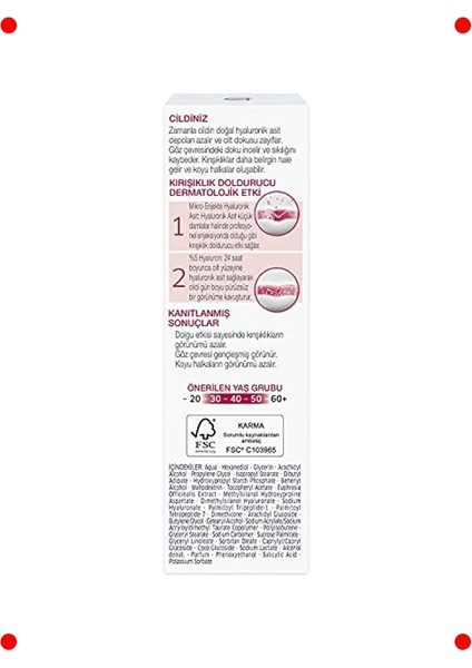 Dolgunlaştırıcı ve Sıkılaştırıcı Göz Kremi 15ML modelleri