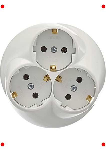 Sıva Altı 3'lü Yuvarlak Priz Seti