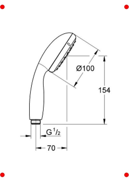 Krom El Duşu Başlığı, Kireç Önleyici, Tek Akışlı fırsatları