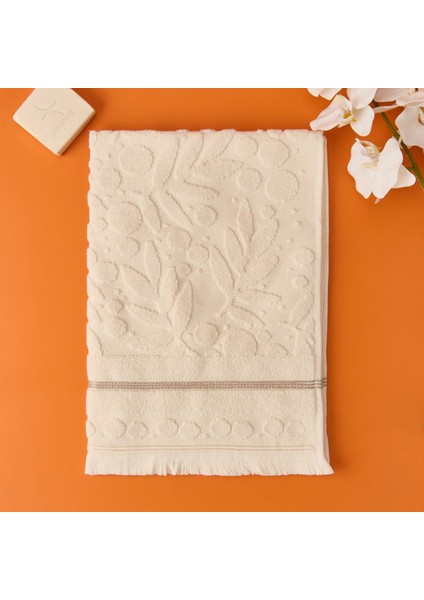 Soft Zeleno Ayak Havlusu - Krem - 50X70 cm